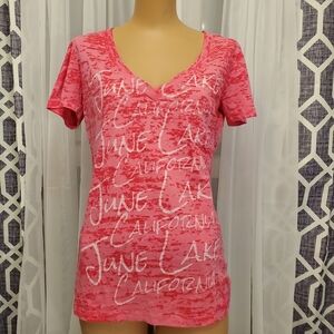 Pink June Lake California Tee Large